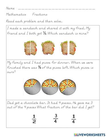 Fraction Word Problems