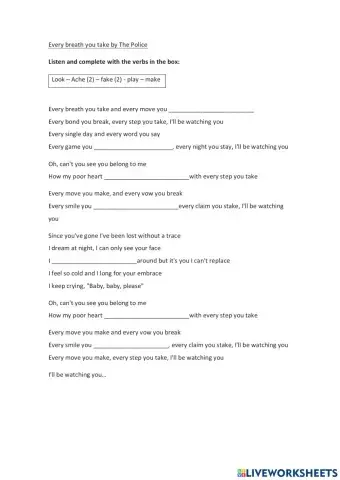 Song - Everybreath you take