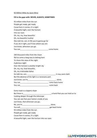 Song - 93 million miles