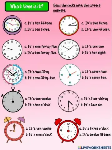 Telling the time Easy for young kids