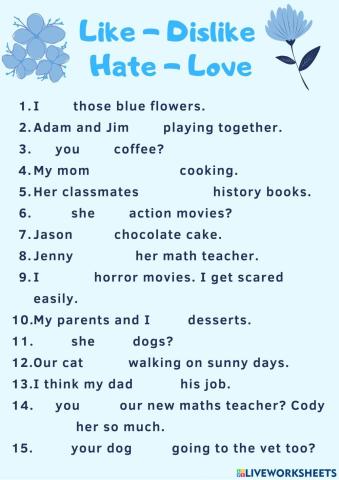 Like-Dislike-Love-Hate