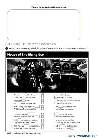 Song  - The House of the rising sun