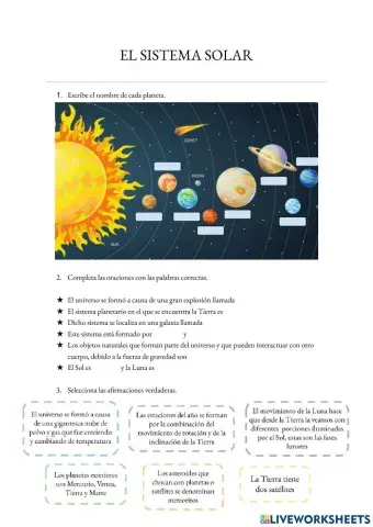 El universo y el Sistema solar