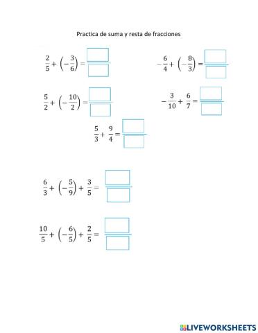 Racionales (fracciones)