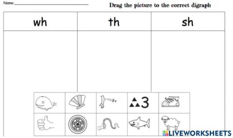 3 way wh-th-sh- sort