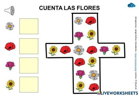 Cuenta las flores. Cruces de mayo.