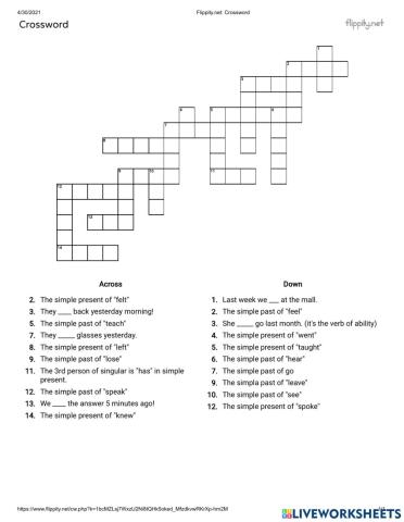 Irregular verbs simple past