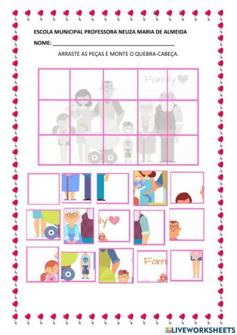 Quebra-cabeça família