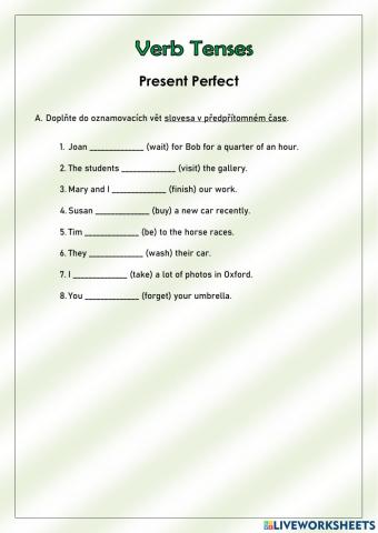 Present Perfect Simple (Czech instructions)