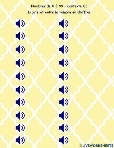 Nombres 0-99 - L - Contexte 03