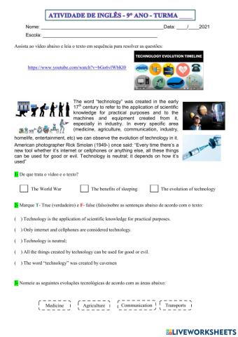 9° ano - INGLÊS - 06-05-21