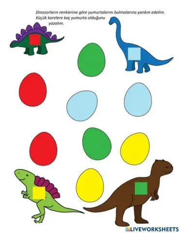 Di̇nazorlari renkleri̇ne göre kaç tane yumurtalarini yaz