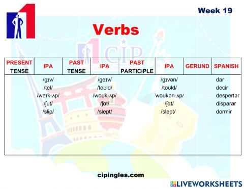 KIDS Verbs exam week 19
