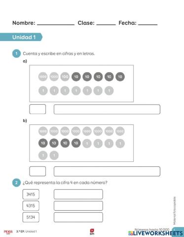 Números hasta el 10000