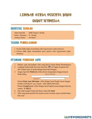 Sudut Istimewa Trigonometri