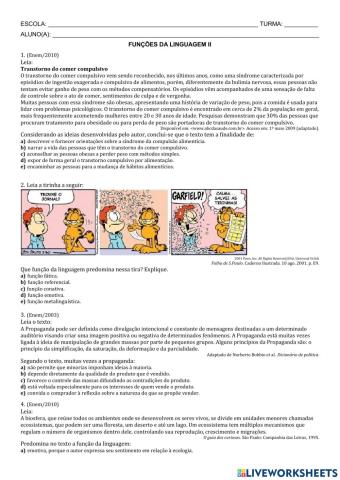 Funções da linguagem II