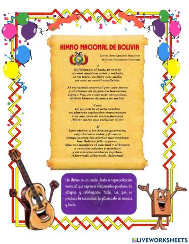 El Himno Nacional de Bolivia