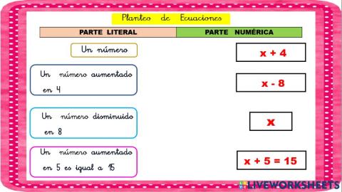 Planteo de ecuaciones
