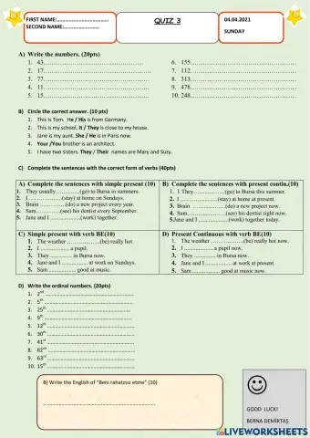 Quiz-3 5th grade-2021