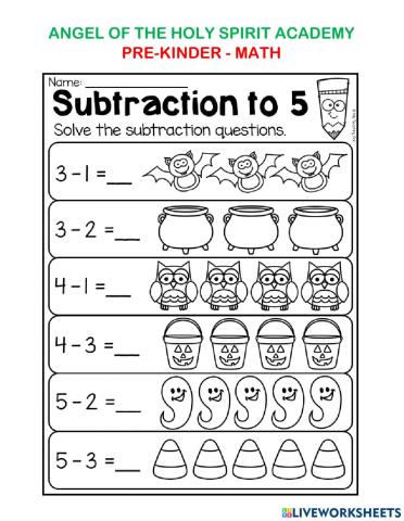 Subtraction  to 5