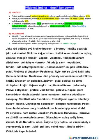 Koncovky přídavných jmen