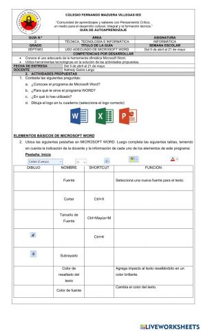Elementos Básicos de WORD