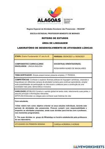 Roteiro do 8° ano 05-04-2021 a16-04-2021