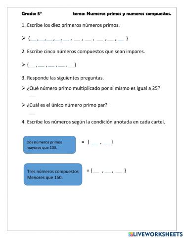 Números primos y números compuestos