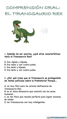 El tiranosaurio Rex