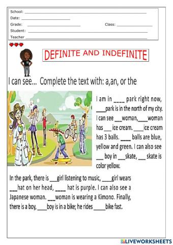 Definite and indefinite