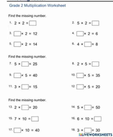 Missing Numbers facts
