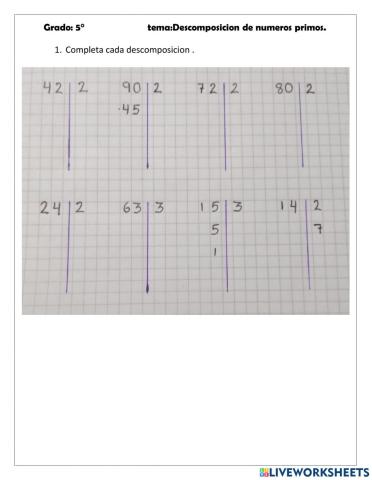Descomposición de factores primos
