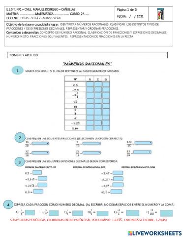 2° año TP N°1 Racionales