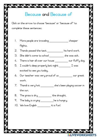 Linking Words: because and because of