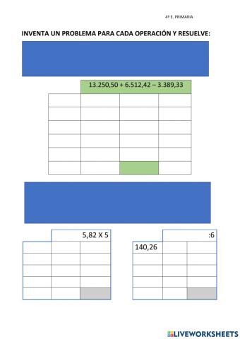 Inventa un problema y calcula