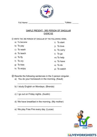 ATV 3RD PERSON OF SINGULAR SIMPLE PRESENT