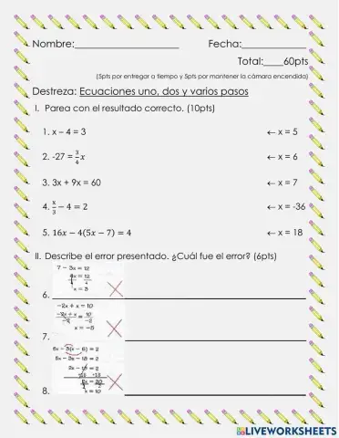 Ecuaciones uno,dos y varios pasos