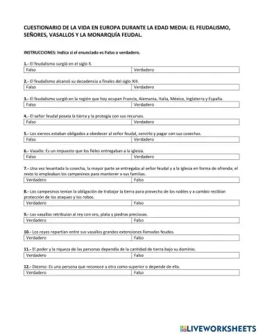 El feudalismo, señores, vasallos y la monarquía feudal.