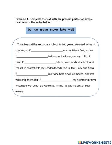 Present perfect & simple past
