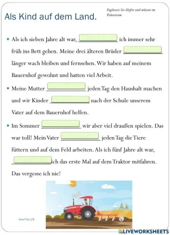 Dürfen und müssen im Präteritum