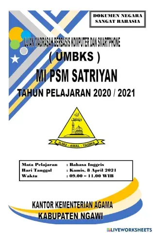 UMBKS Bahasa Inggris