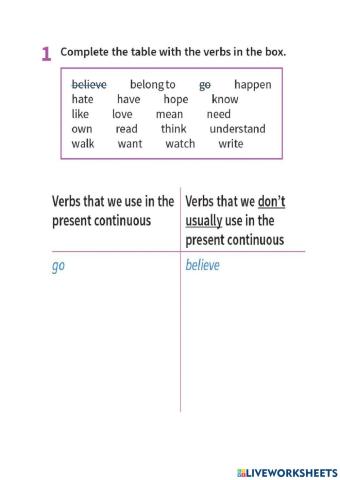 Stative verbs