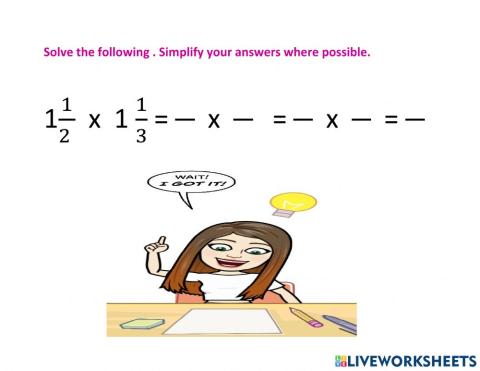 Multiplying mixed numbers