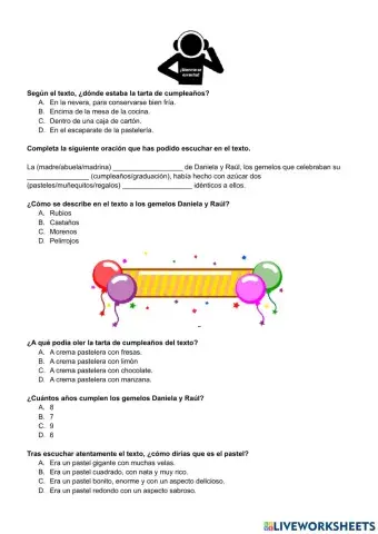 Un pastel de cumpleaños