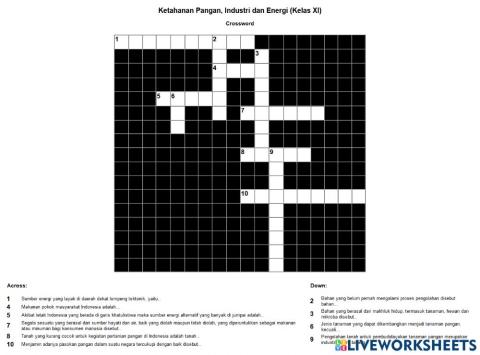 Ketahanan Pangan, Industri, Serta energi baru dan terbarukan