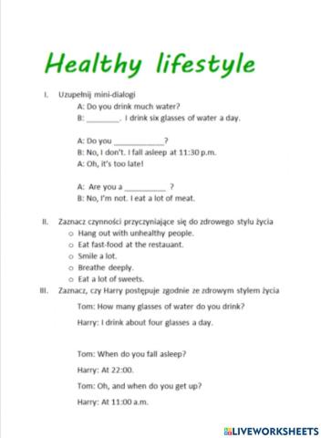 Healthy lifestyle
