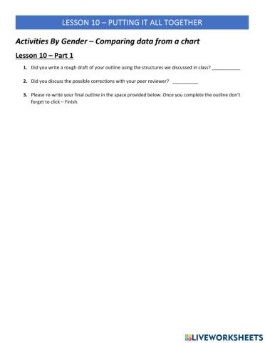 IELTS Writing 2 Lesson 10 - Activities by Gender Put it together