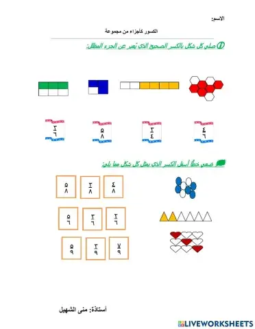 الكسور جزء من كل