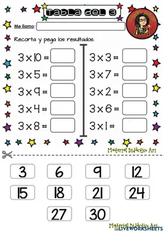 Tabla multiplicar 3