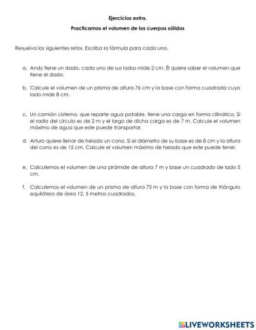 Volumen de Cuerpos sólidos